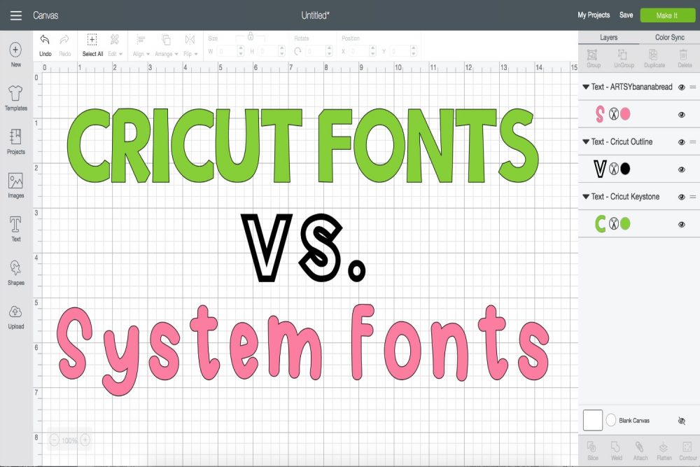 When do you use Cricut fonts and when do you use system fonts?
