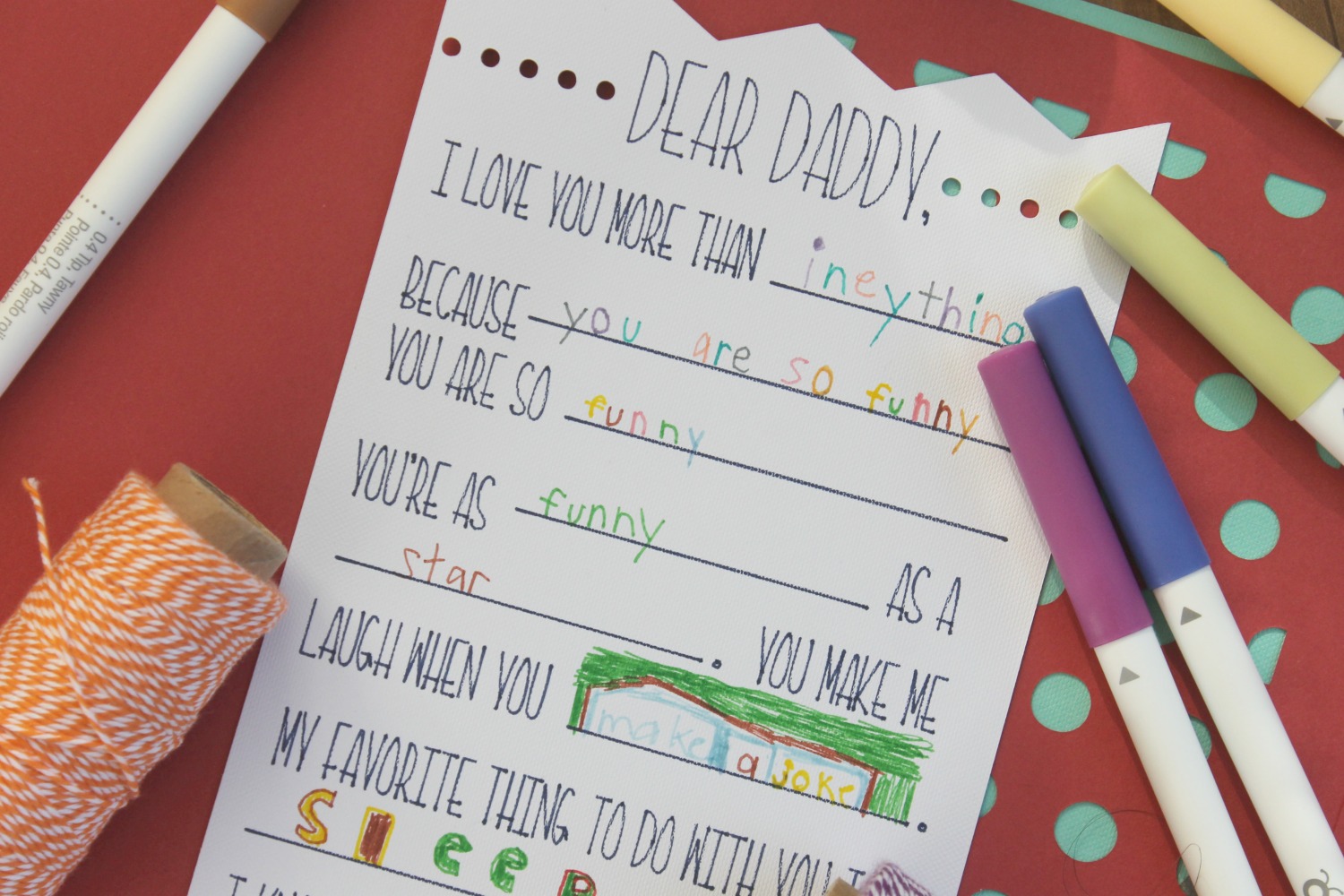Fill In The Blank Father's Day Card + 10 More Cute Card ...