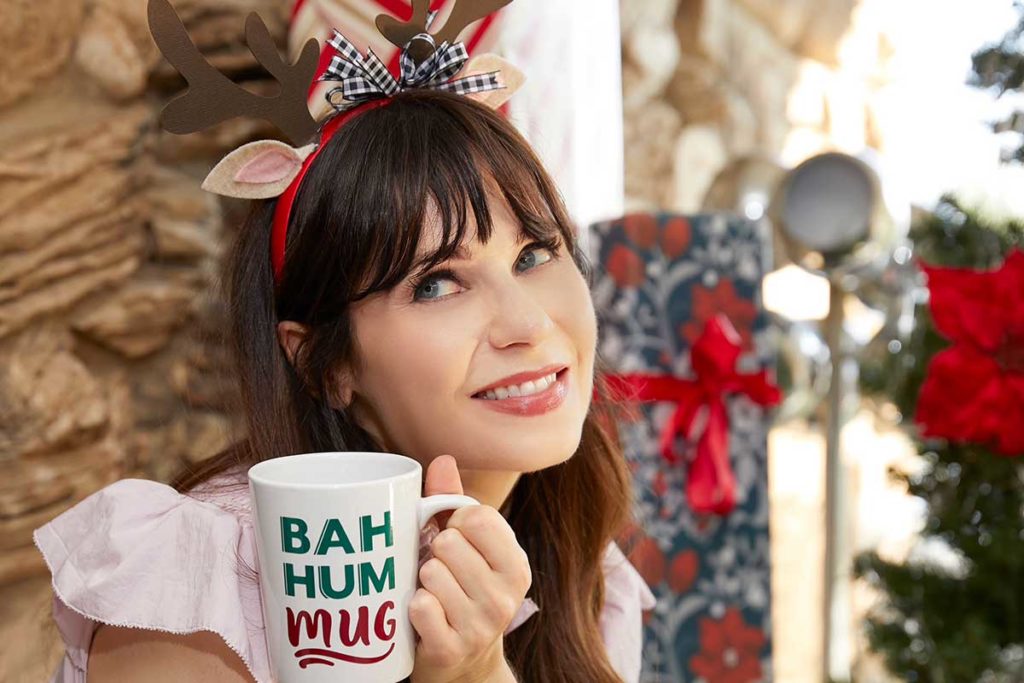 Zooey Deschanel in her #CricutMade projects and mug