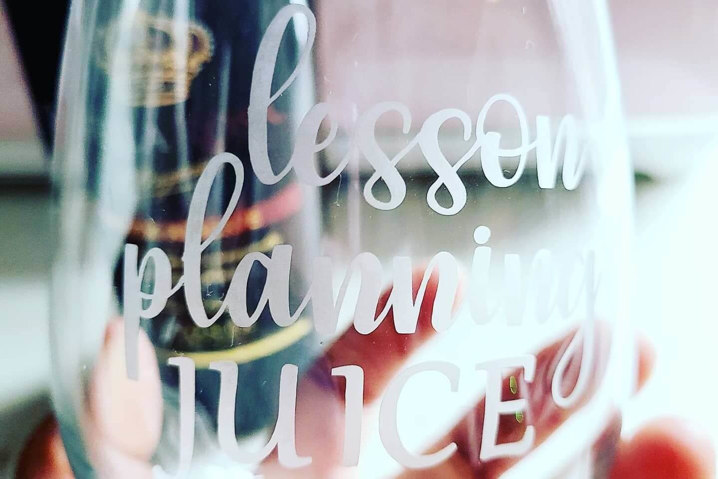 Vanessa Teran Custom Etched Wine Glass