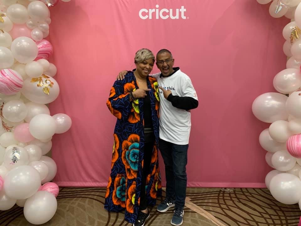 Karen Baxter with Cricut CEO Ashish Arora